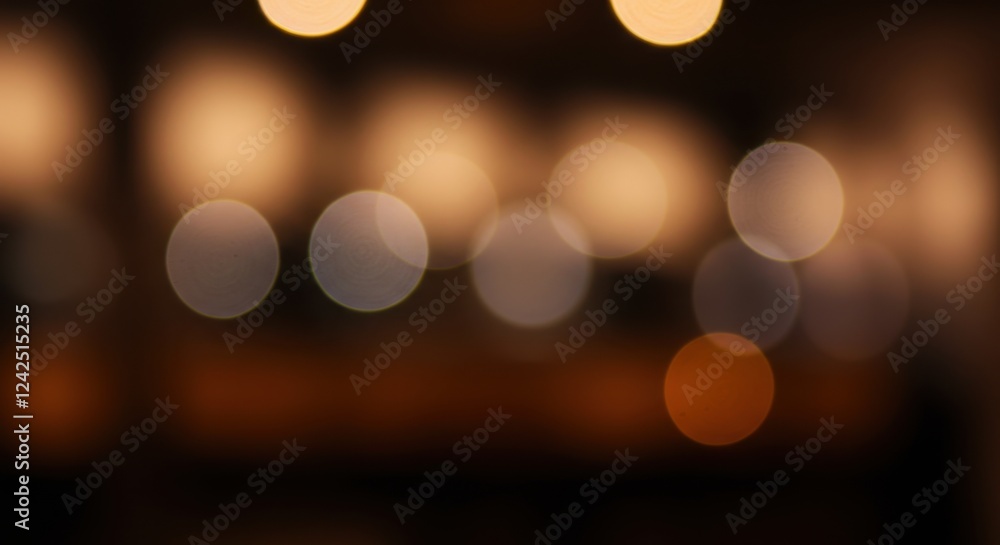 Poster abstract defocused light bokeh background with warm tones and soft circles