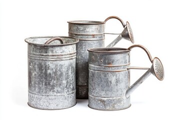 Rustic Vintage Watering Cans and Decorative Containers - Perfect Garden Decor