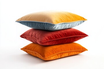 Stack of Colorful Velvet Pillows: A Sophisticated Home Decor Accent