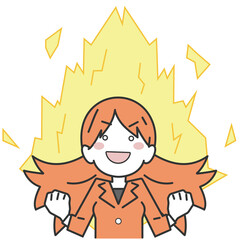 やる気で気がほとばしる女性社員