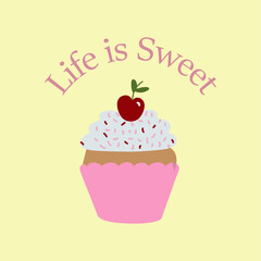 free vector ice cream and text design.