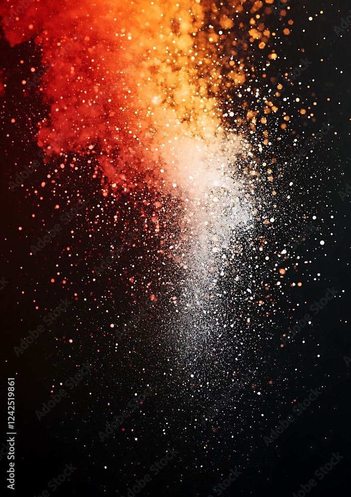 Poster navigate the dynamic world of color gradients with a red, orange, and white grainy background. the i