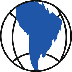 illustration of a silhouette of world map cirle icon earth global planet worldwide