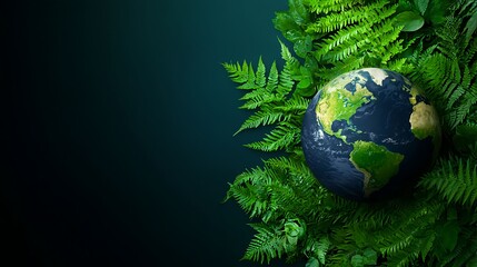 Green Planet Earth with Lush Foliage