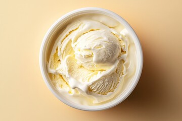 Succulent ice cream against a soft pastel orange backdrop.