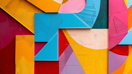 Abstract shapes in bright, contrasting colors