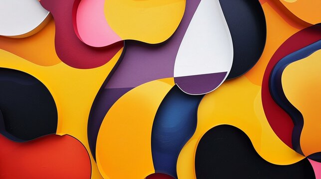 Abstract shapes in bright, contrasting colors