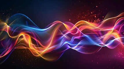 Obraz premium Colorful abstract wave patterns on a dark background