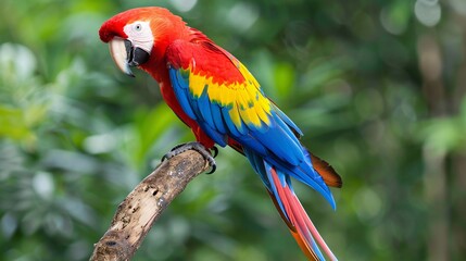 Brightly colored parrot perched on a branch