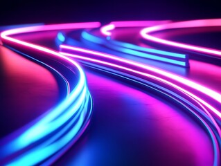 Abstract Glowing Light Trails with Vibrant Colors Creating a Futuristic Energy Wave Effect in a Dynamic Digital Motion Background for Modern and Tech Themes
