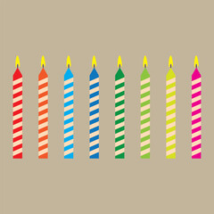 Birthday candles vector design. Candles set vector design.