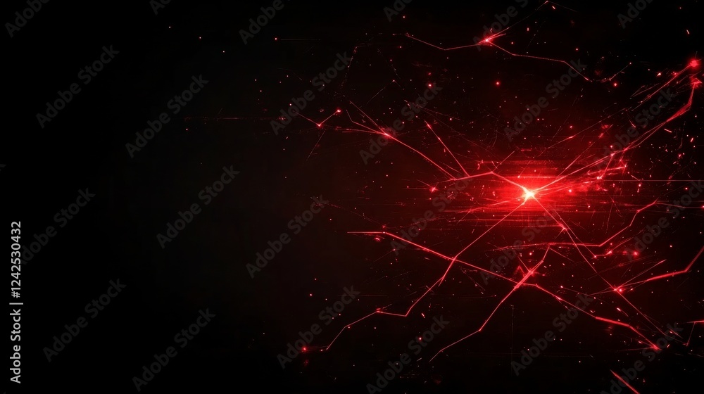 Poster red network abstract digital technology background