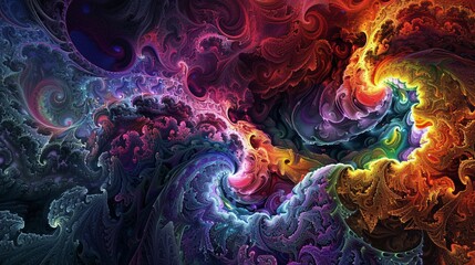Colorful abstract digital fractal art