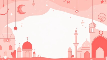 Fototapeta premium playful background with red color. islamic background.