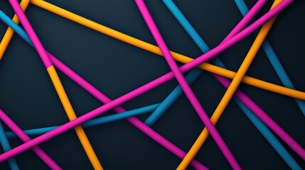 Abstract Network Pattern Illustration featuring an abstract network of bright, geometric lines and shapes against a dark backdrop, symbolizing connectivity and innovation.