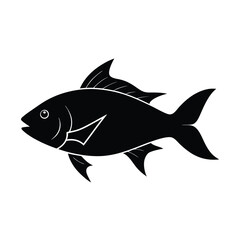 Electric Blue Ram Silhouette Vector Art Illustration and Electric Blue Ram Fish Black Color Design