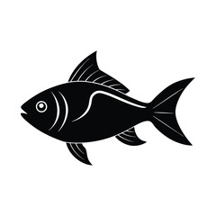 Electric Blue Ram Silhouette Vector Art Illustration and Electric Blue Ram Fish Black Color Design