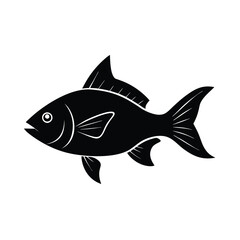 Electric Blue Ram Silhouette Vector Art Illustration and Electric Blue Ram Fish Black Color Design