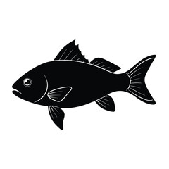 Electric Blue Ram Silhouette Vector Art Illustration and Electric Blue Ram Fish Black Color Design