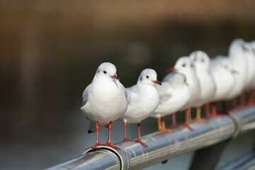 手すりでまったりするユリカモメ