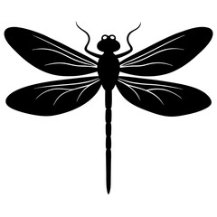 dragonfly vector silhouette on white background
