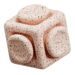 terrazzo abstract shape 3d icon isolated on the transparent background