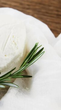 Cheese with rosemary herb