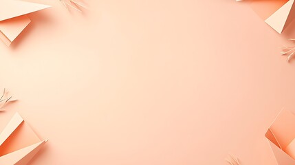 Peach background, paper shapes, branches