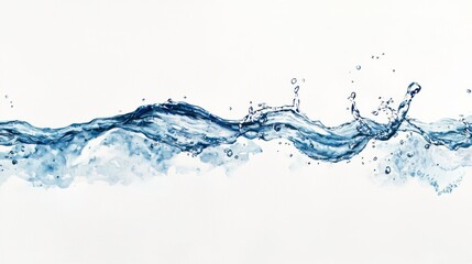 Elegant Water Splash in Blue Tones with Artistic Watercolor Effect