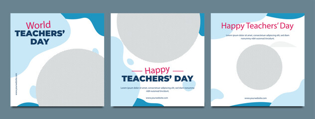World Teachers Day creative concept banner, poster, social media post, template, background, Teacher day post card design. Happy Teachers Day creative idea.