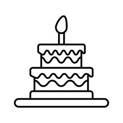 Cake dessert icon vector illustration, pictogram isolated on white background. color editable