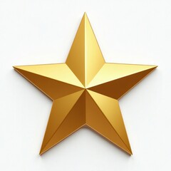 Fototapeta premium Luxurious Gold Star on Pure White Background