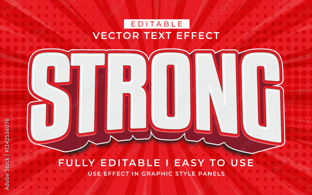 Fototapete 3d editable strong text effect typography style template