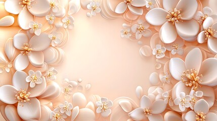 Peach blossom frame, soft background, design