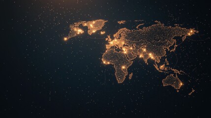 world map Business and Global Economy Business focused world map with financial graphs and markers on continents, representing global market trends.