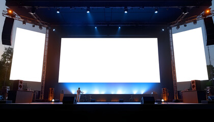 Blank Stage with Large Screens for Event or Concert