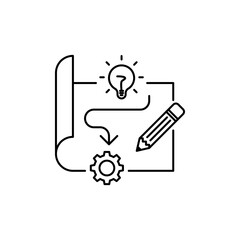 Outline Prototype icon, symbolizes the product development stage.