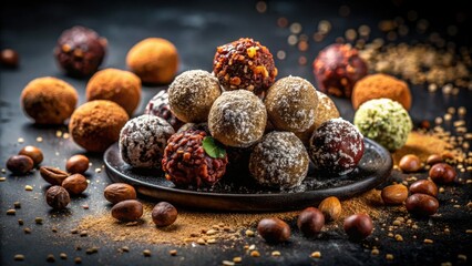 Fuel your night shoots with healthy, vegan date hazelnut truffles â€“ sugar-free energy!