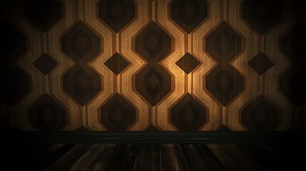 Retro Geometric Wooden Room Interior Design