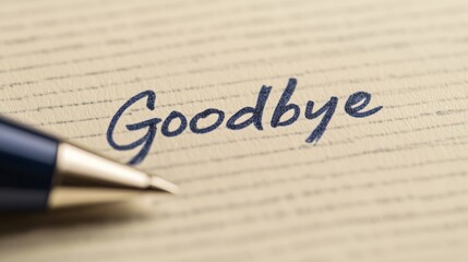 a handwritten note with the word goodbye written on it.