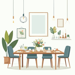 dining table vector illustration