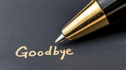 image of a modern handwritten note with the words Goodbye in it.