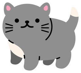 Cute Kitten Illustration Sticker Element