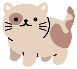 Cute Kitten Illustration Sticker Element