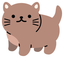 Cute Kitten Illustration Sticker Element