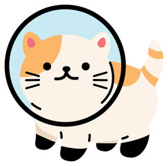 Cute Kitten Illustration Sticker Element