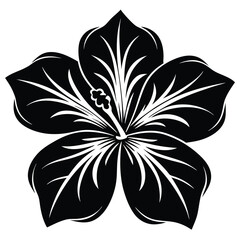 Elegant Black and White Silhouette of a Decorative Flower