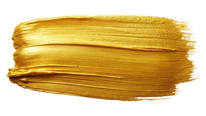 High-resolution gold brush stroke PNG, isolated for artistic use.