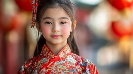 Fototapeta premium Teenage Asian Girl Wearing a Dress