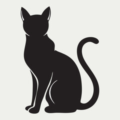 Dynamic Running Cat Silhouette Vector Illustration